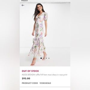 ASOS Design Ruffle frill hem maxi dress in rose